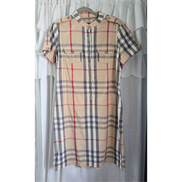 버버리 체크 반팔 원피스