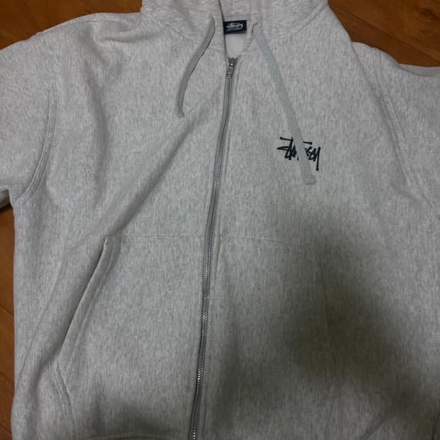 스투시 베이직 스투시 후드 집업 애쉬 헤더