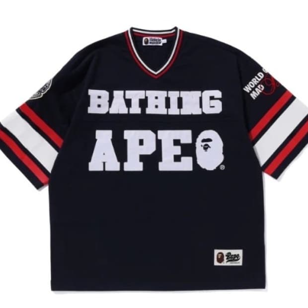 베이프 BAPE 풋볼  져지 네이비