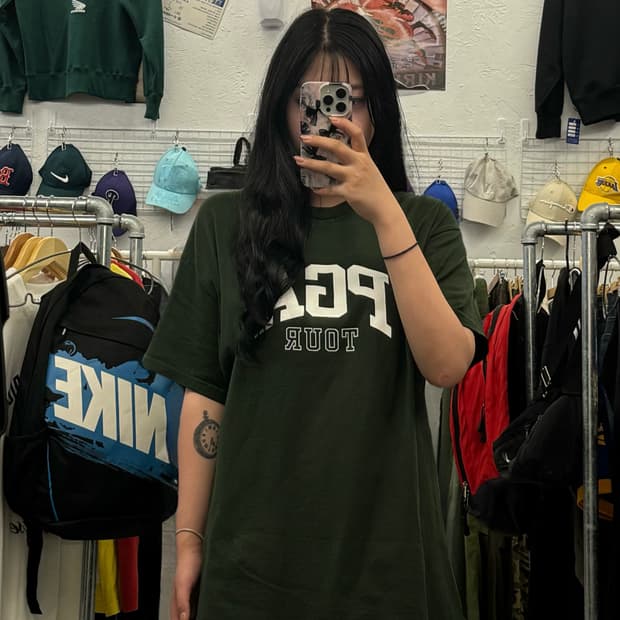 PGA 투어 발란사 프린팅 그린 반팔티 XL