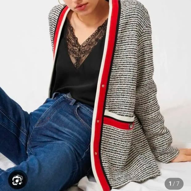 마쥬 루즈핏 글리터 트위드 자켓 가디건 38 사이즈