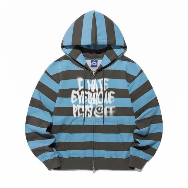 이스트쿤스트 PISS OFF ST HOOD ZIP UP_BLUE