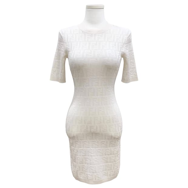 펜디 23SS FF주카 패턴 미디 니트 원피스