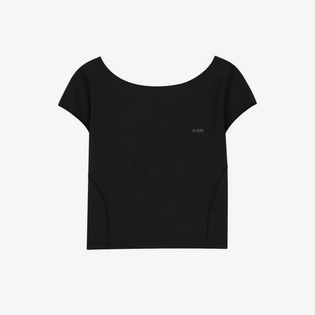 오호스 Lace Trimming T-shirt / Black