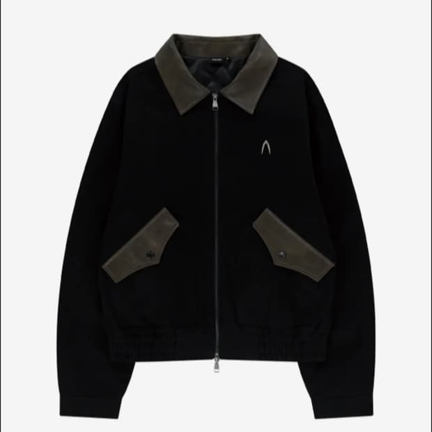 아캄 aakam Contrast Leather Work Jacket 블랙