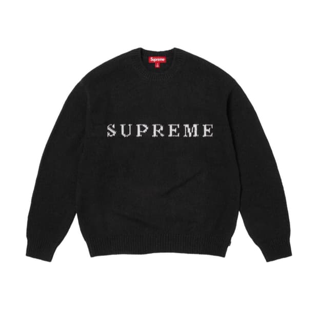 슈프림 콘트라스트 니트 블랙 L