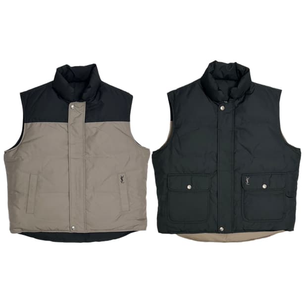 입생로랑 리버서블 구스다운 패딩 조끼