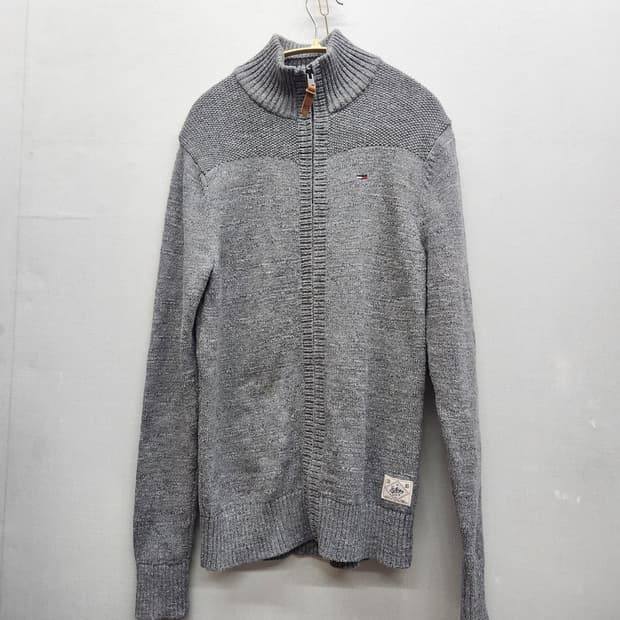 타미힐피거데님 로고 코튼 니트집업 S(S) 남여공용