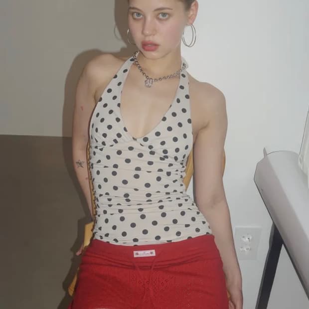 Dot Halter Top Raw