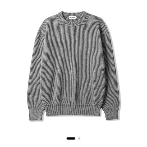 스테디에브리웨어 sew 크루넥 코튼 립 니트(그레이 멜란지)