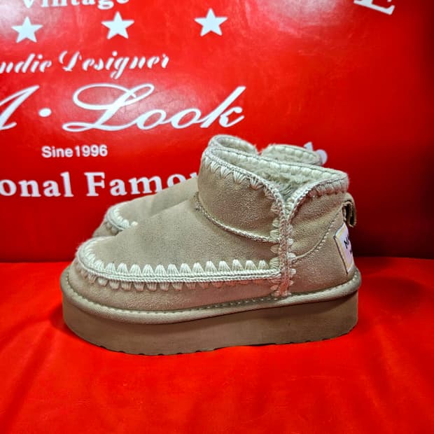 마크모크(MACMOC) 따땃 스티치 소가죽 스티치 퍼부츠 230