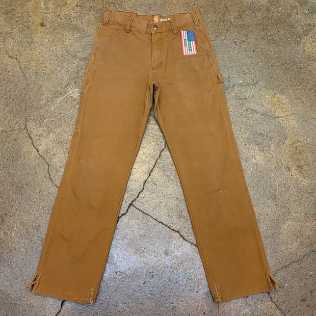 00s USA 빈티지 칼하트 샌드스톤 싱글니 워크팬츠