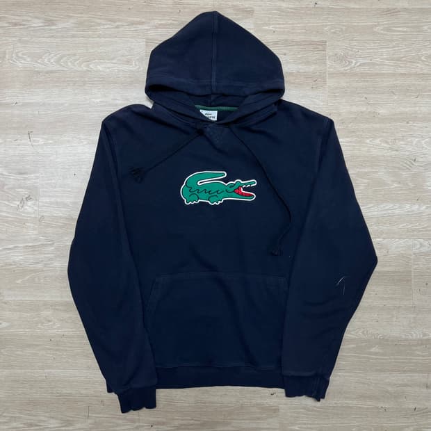 라코스테 빅로고 기모 후드티 [네이비] 4사이즈