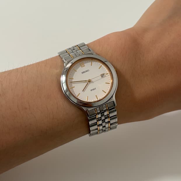 90s spirit white dial combi quartz 
