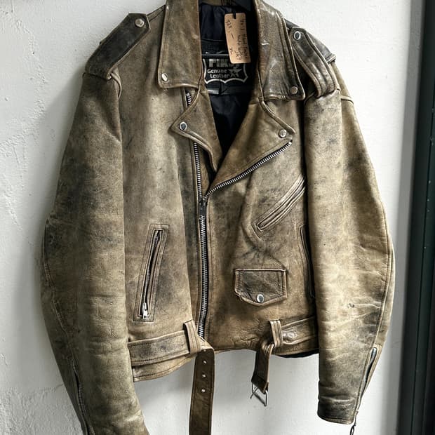 90's 빈티지 하드 에이징 레더 라이더 자켓 빈티지 레더 자켓