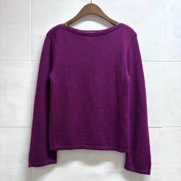 Agnes B 아네스베 울 모헤어 퍼플 니트 탑