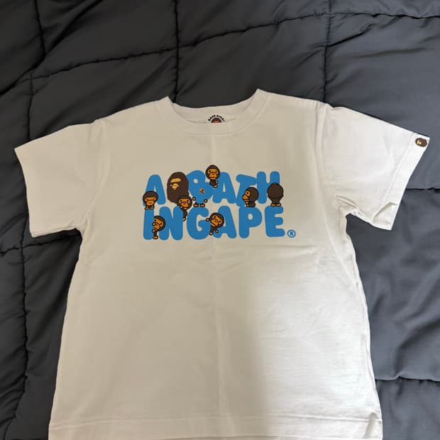 정품) 베이프 마일로 티셔츠 화이트 