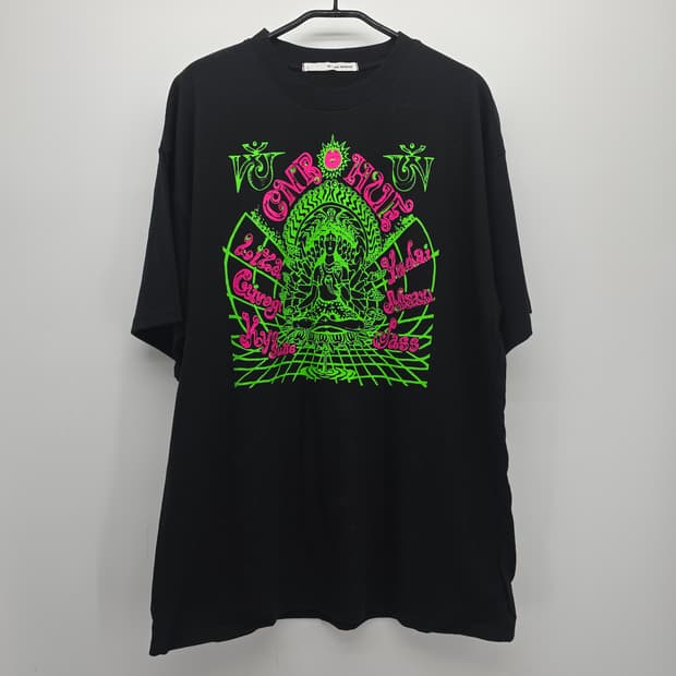 블랙 프린팅 티셔츠 L (미착용)