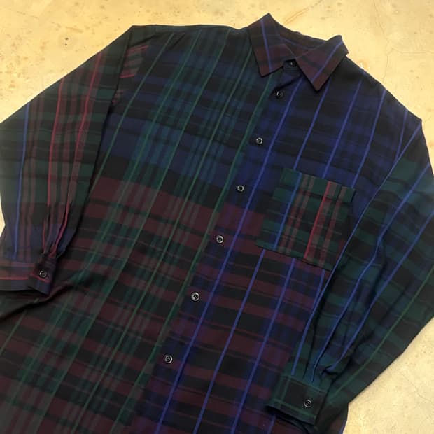 1 요지야마모토 체크 셔츠