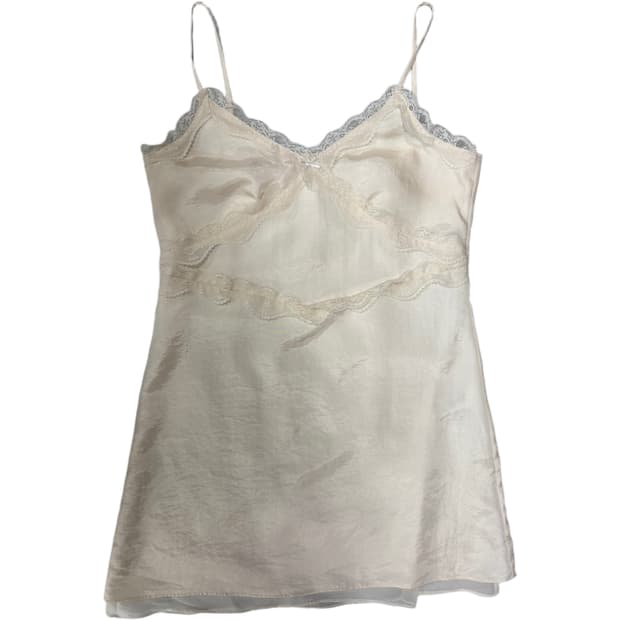 더바넷 Satin Lace Slip Dress