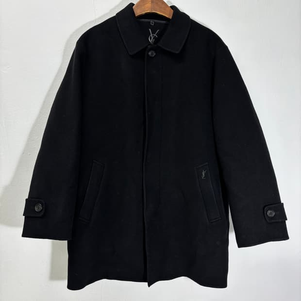95-100 입생로랑 YSL 블랙 발마칸코트