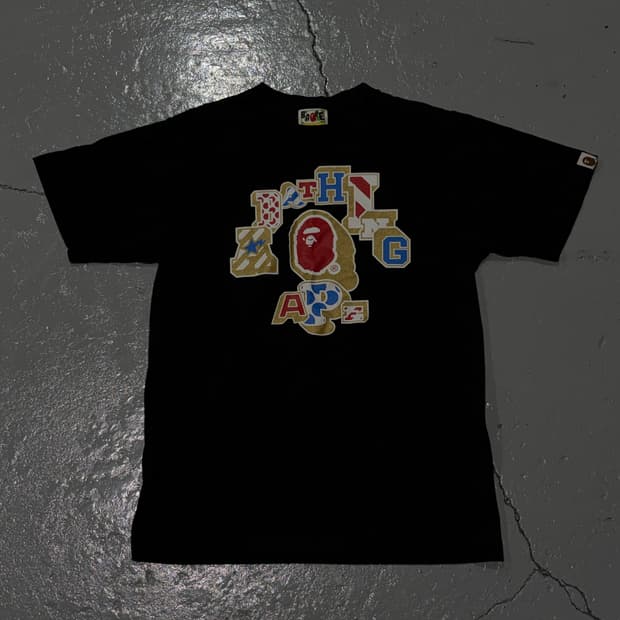 베이프(BAPE) 믹스 패치 컬리지 티셔츠