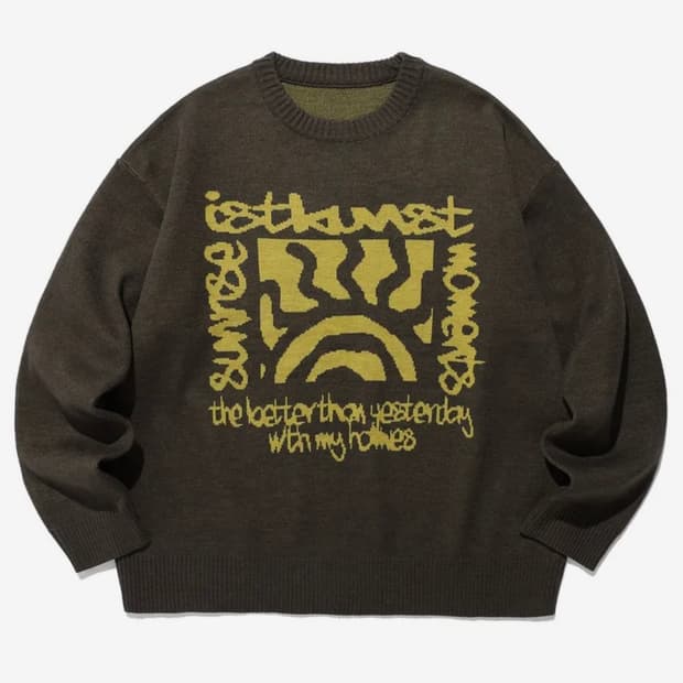 이스트쿤스트 SUNRISE STAMP KNIT_BROWN