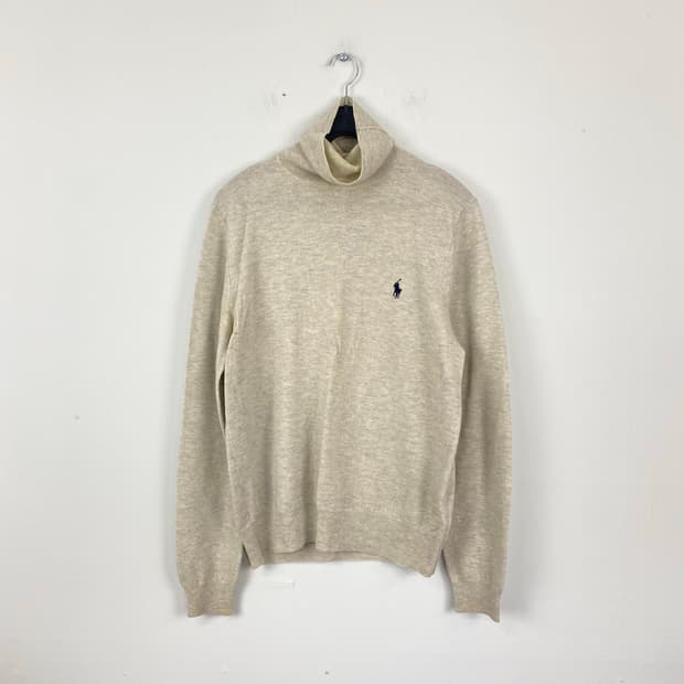 폴로 랄프로렌 울 아이보리 터틀넥 니트 스웨터 L