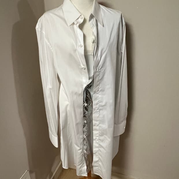 Maison Margiela 마르지엘라 호일 레이어드 셔츠 드레스 새상품