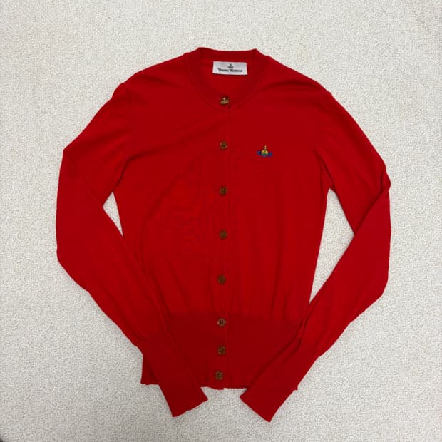 비비안웨스트우드 베아 가디건 레드