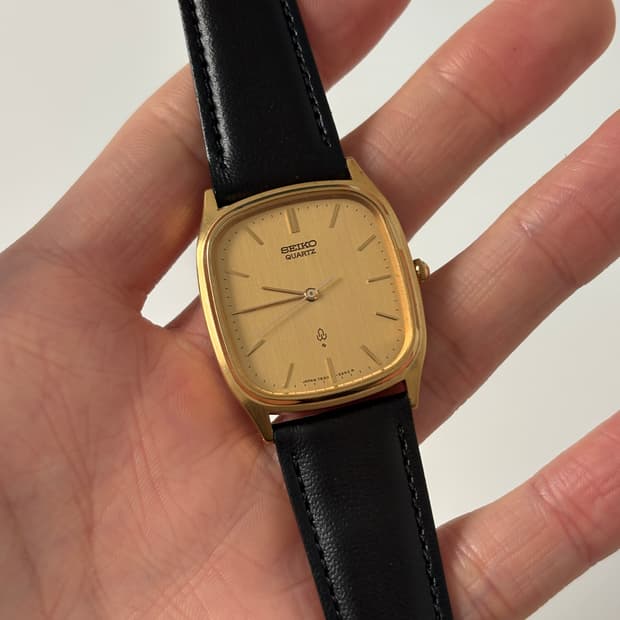 세이코 1980년대 Chariot 골드 탱크 쿼츠 남성