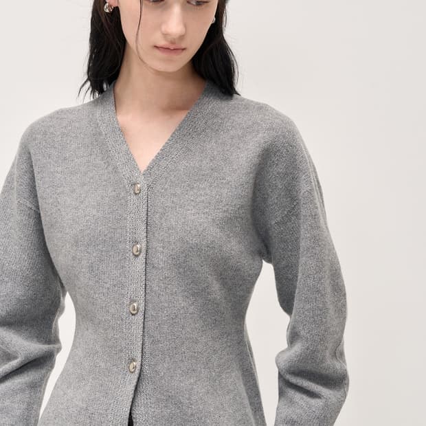 타임 캐시미어 블렌드 페플럼 가디건