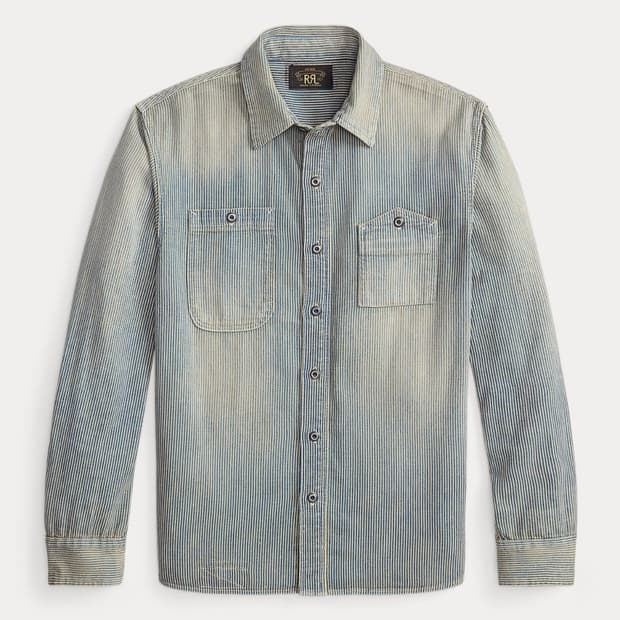 RRL 26 신상 인디고 스트라이프 셔츠 L