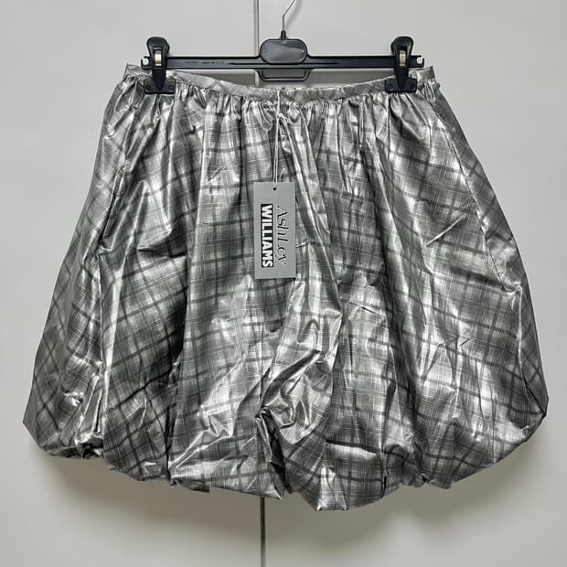 [M]애슐리 윌리엄스 25fw 체크 퍼프 미디 스커트