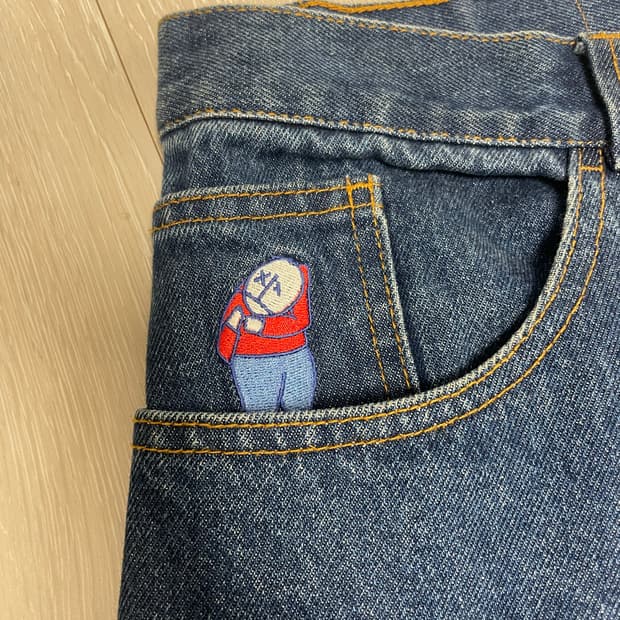 폴라스케이트 빅보이 다크블루 팬츠 구버전 M (상태 좋음)