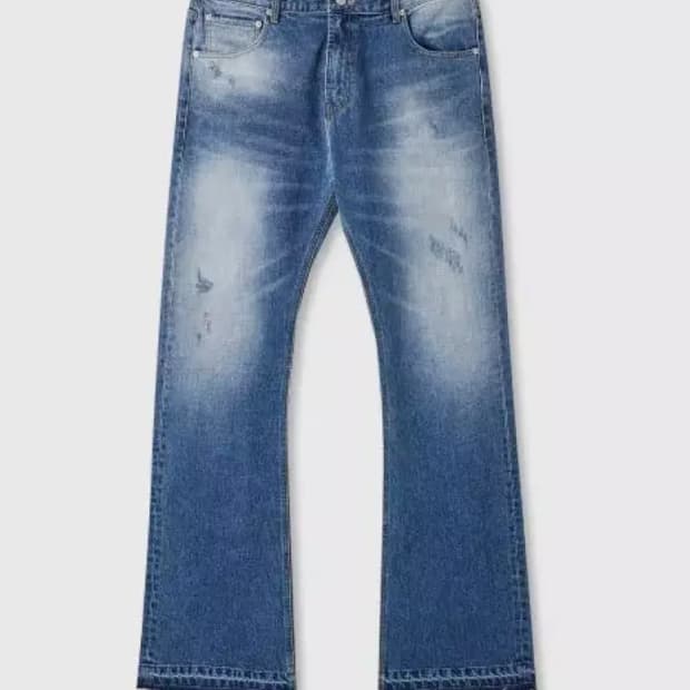 (구매)Frage 플레어 데미지 데님 팬츠 M