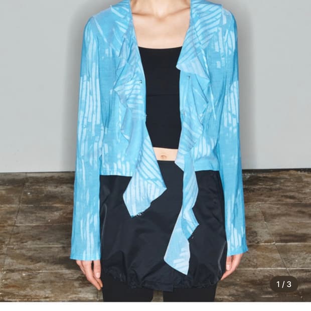 OPEN YY  프린티드 프릴 탑