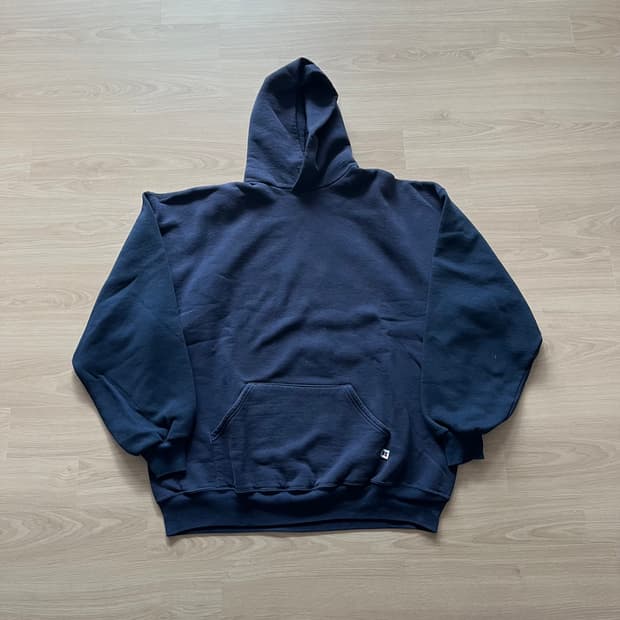 [2XL] 90s 빈티지 러셀 스웻 후드 네이비