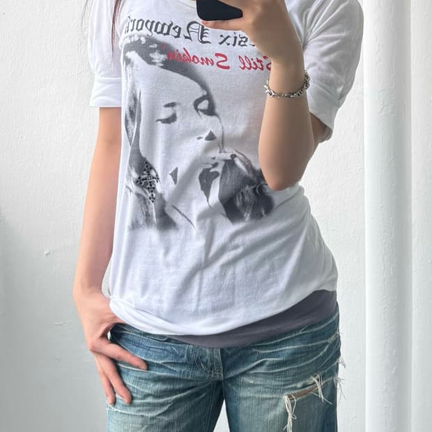 Vintage Girl Print Lettering Top