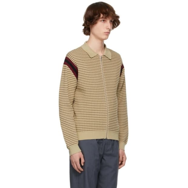 스투시 와플 니트 집업