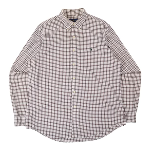 폴로 랄프로렌 브라운 체크 코튼 셔츠