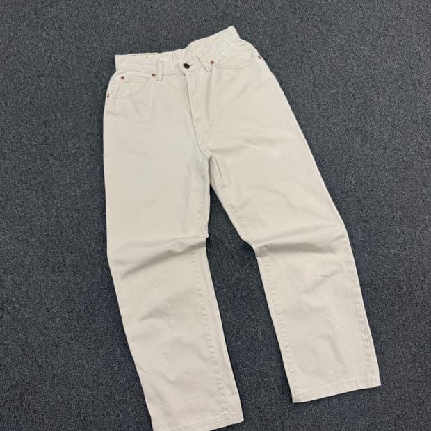 31)LEE RIDERS 빈티지 여성 아이보리 코튼 팬츠(오염)