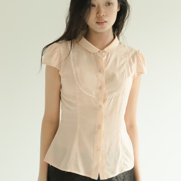 미유시카 블라우스 Library girl Blouse_Apricot