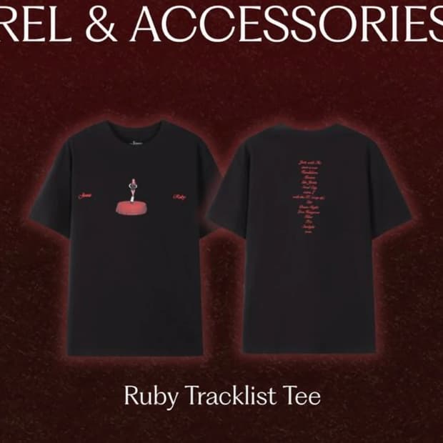 [제니 더현대 팝업] Ruby Tracklist Tee 티셔츠 M사이즈 