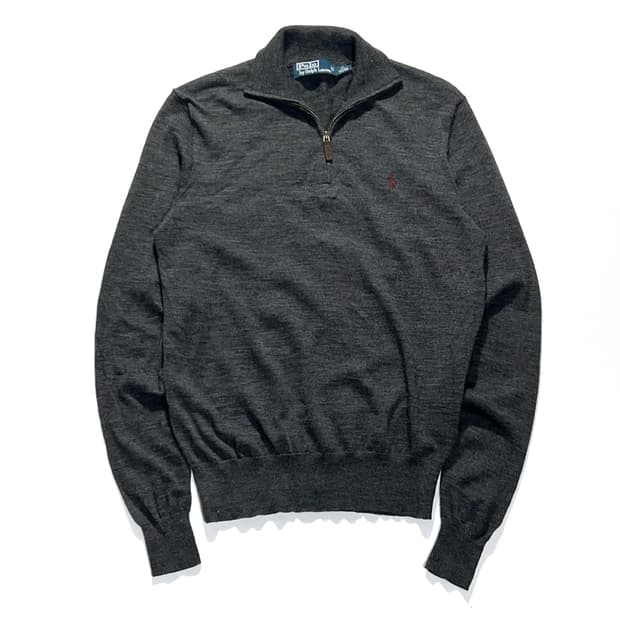 폴로 쿼터집 반집업 니트