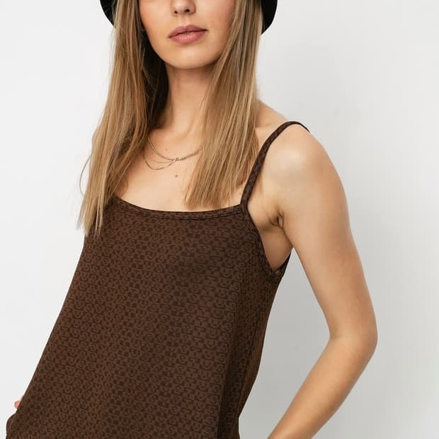 Tonal Jacquard Dress (Brown)