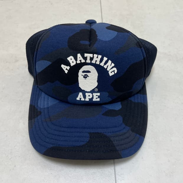 베이프 x JJJ자운드 카모 캡_네이비