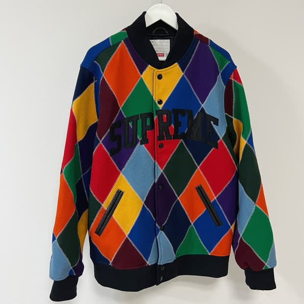 슈프림 15FW 할리퀸 울 바시티 자켓 멀티