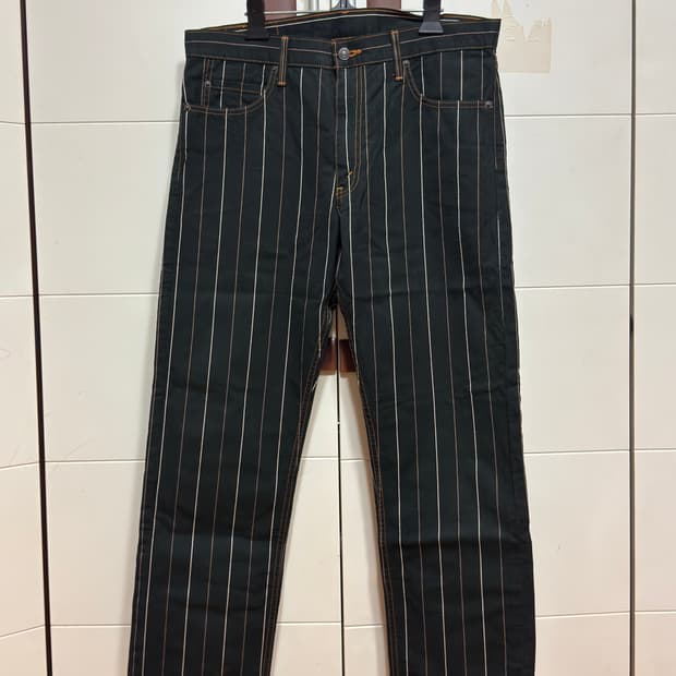 리바이스 505-60 블랙 스트라이프 코튼팬츠