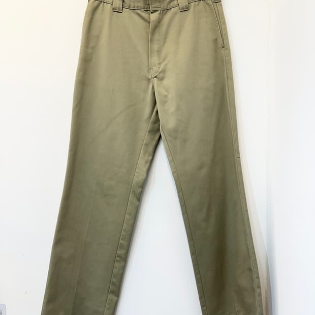 34) 디키즈 카키베이지 면 혼방 일자 팬츠